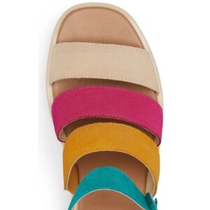 Sorel Joanie 3 Ankle Strap Teal Multi Wedge NWB Size 6.5 MSRP $145